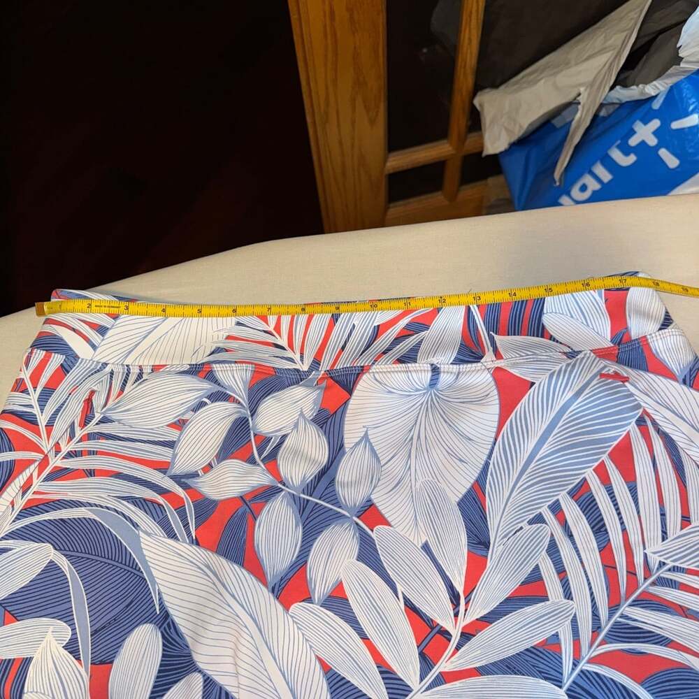 EUC TOMMY BAHAMA SZ L AUBREY ISLAND ZONE SKORT SKIRT BLUE WHITE ORANGE TROPICAL - Picture 8 of 11